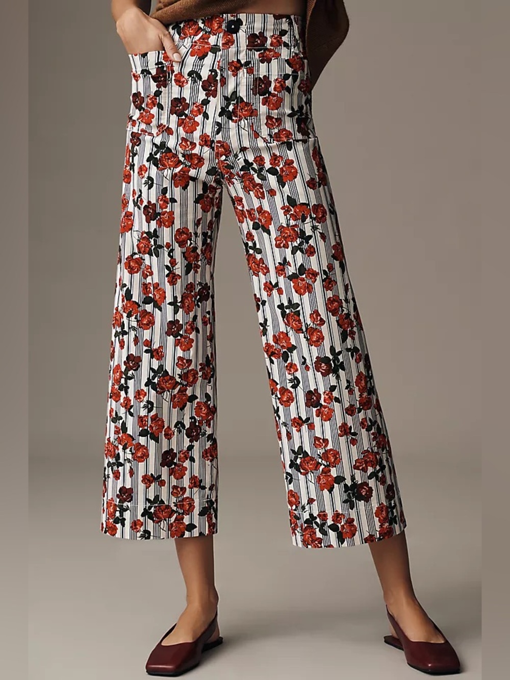 Maeve Colette Cropped Wide-Leg Pants Size 27